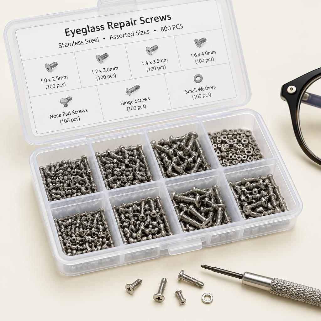 Assorted Eyeglass Screws Organizer